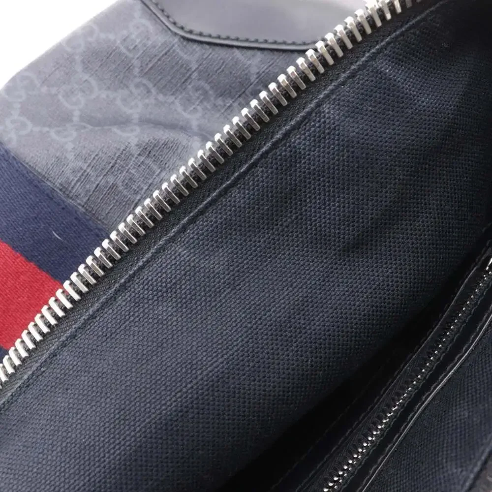 GUCCI Black Canvas Messenger Shoulder Bag